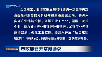 市政府召开常务会议
