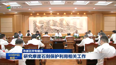 市委召开专题会 研究摩崖石刻保护利用相关工作