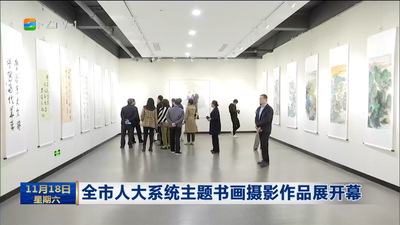 全市人大系统主题书画摄影作品展开幕