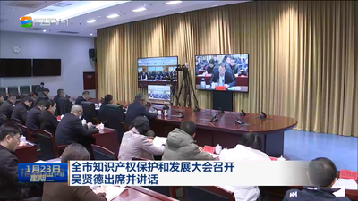 全市知识产权保护和发展大会召开 吴贤德出席并讲话