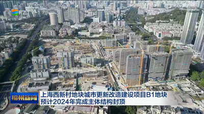 上海西新村地块城市更新改造建设项目B1地块 预计2024年完成主体结构封顶