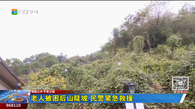 老人被困后山陡坡 民警紧急救援