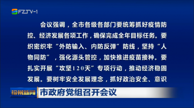 市政府党组召开会议