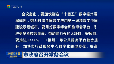 市政府召开常务会议