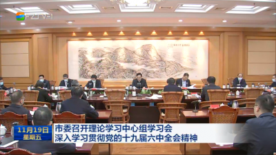 市委召开理论学习中心组学习会 深入学习贯彻党的十九届六中全会精神