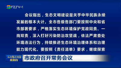 市政府召开常务会议