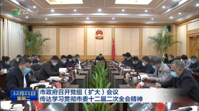市政府召开党组（扩大）会议 传达学习贯彻市委十二届二次全会精神