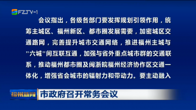 市政府召开常务会议