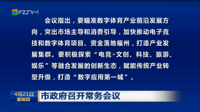 市政府召开常务会议