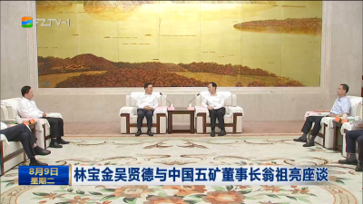 林宝金吴贤德与中国五矿董事长翁祖亮座谈