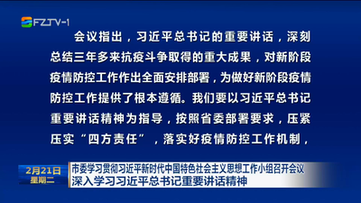 市委学习贯彻习近平新时代中国特色社会主义思想工作小组召开会议 深入学习习近平总书记重要讲话精神