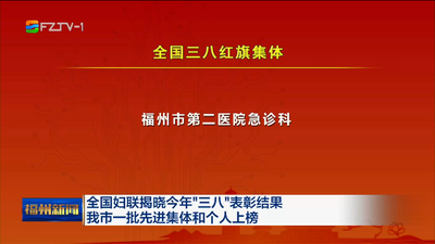 全国妇联揭晓今年“三八”表彰结果 我市一批先进集体和个人上榜