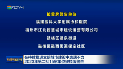 在持续推进文明城市建设中表现不力 2023年第二批15家单位被挂牌警告