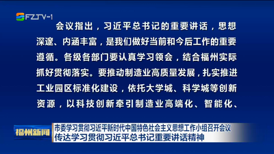 市委学习贯彻习近平新时代中国特色社会主义思想工作小组召开会议 传达学习贯彻习近平总书记重要讲话精神