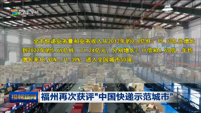 福州再次获评“中国快递示范城市”