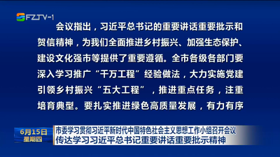 市委学习贯彻习近平新时代中国特色社会主义思想工作小组召开会议 传达学习习近平总书记重要讲话重要批示精神