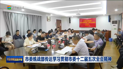 市委统战部传达学习贯彻市委十二届五次全会精神