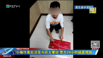 小偷作案后淡定与店主攀谈 警方24小时破案擒贼