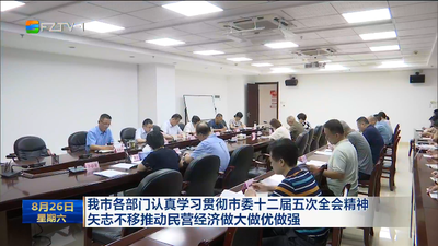 我市各部门认真学习贯彻市委十二届五次全会精神 矢志不移推动民营经济做大做优做强