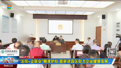 “法院+企联会”精准护航 庭审进园区助力企业健康发展