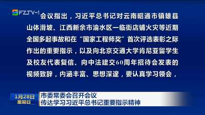 市委常委会召开会议 传达学习习近平总书记重要指示精神