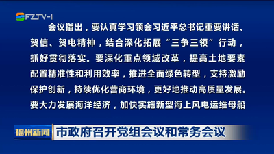 市政府召开党组会议和常务会议