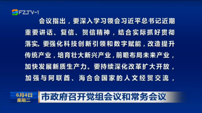 市政府召开党组会议和常务会议