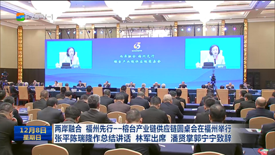 两岸融合 福州先行——榕台产业链供应链圆桌会在福州举行张平陈瑞隆作总结讲话 林军出席 潘贤掌郭宁宁致辞
