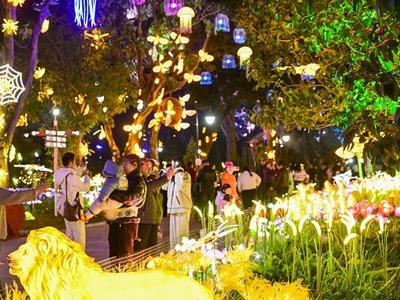 福州：“万灯之夜”灯展在爱情岛亮灯