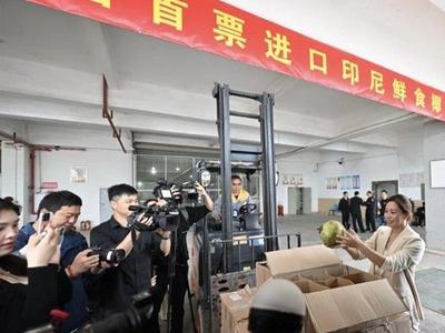 新华社：中国首票进口印尼鲜食椰子落地福州进一步深化两国经贸合作