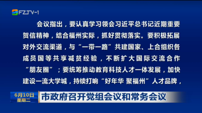 市政府召开党组会议和常务会议