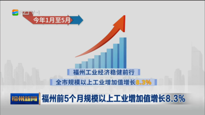 福州前5个月规模以上工业增加值增长8.3%