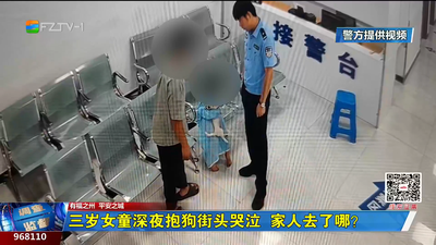 三岁女童深夜抱狗街头哭泣 家人去了哪？