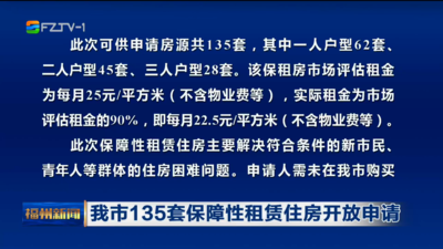 我市135套保障性租赁住房开放申请