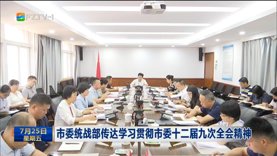 市委统战部传达学习贯彻市委十二届九次全会精神