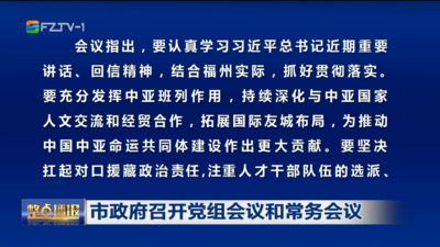 市政府召开党组会议和常务会议