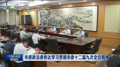 市委政法委传达学习贯彻市委十二届九次全会精神