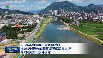 2024年度设区市党委和政府推进乡村振兴战略实绩考核结果出炉 福州连续6年获评优秀