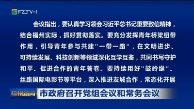 市政府召开党组会议和常务会议