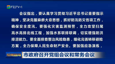 市政府召开党组会议和常务会议