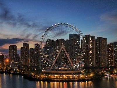 ​晋安湖摩天轮亮灯转动！将为榕城夜景添一道浪漫风景