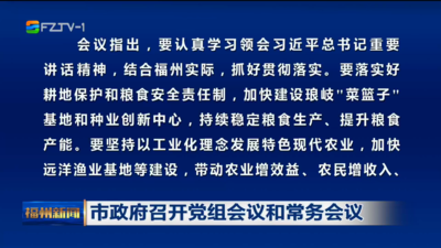市政府召开党组会议和常务会议