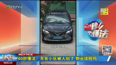 60秒懂法：车在小区被人划了 物业该赔吗？