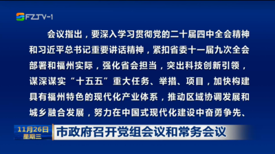 市政府召开党组会议和常务会议