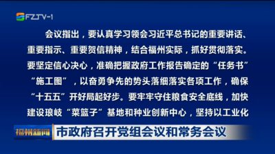 市政府召开党组会议和常务会议