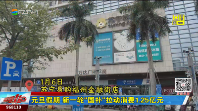 元旦假期 新一轮“国补”拉动消费1.25亿元