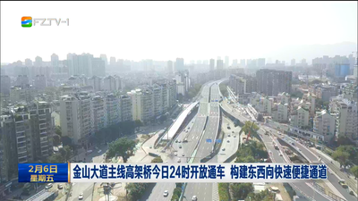 金山大道主线高架桥今日24时开放通车 构建东西向快速便捷通道