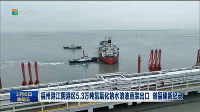 福州港江阴港区5.3万吨氢氧化钠水溶液直装出口 创福建新纪录