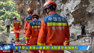 女子登山滑落山崖被困 消防紧急救援脱险