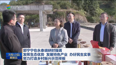 郭宁宁在永泰调研时强调 发挥生态优势 发展特色产业 办好民生实事 努力打造乡村振兴示范样板